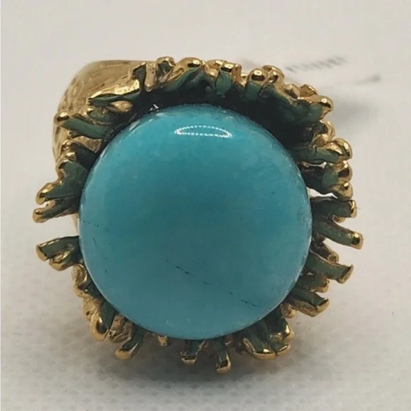 Plunder Gold Ring with Blue Stone - Picture 5 of 6
